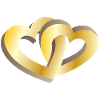 Two golden hearts