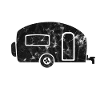 Caravan black distressed camping gift