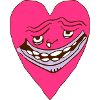 Heart Grimace - Ugly Heart Face