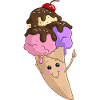 Eis in der Waffel