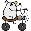 Vogel Motorradfahrer Chopper