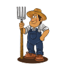 Farmer maanviljelijä sarjakuva pitchfork sarjakuva lahja
