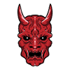 Epic Oni Demon Skull - Red