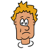 Sad comic face dissatisfied