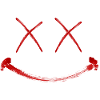 Laughing face red