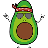 Cool & Funny Hippie Rock Avocado
