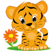 Baby tiger fleur enfants logo