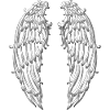 Big wings, angel wings, silver