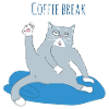 Funny Cat Coffee Break