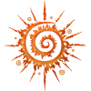 Midsummer sun, pinwheel, orange