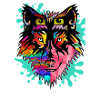 Wolf, bunt,