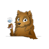 Trinkender oder treibender Spitz