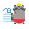 T-Shirt Swimmer Raccoon