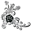 Black Rose Vine Ornament