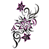 Floral Black Magenta Spiral