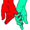 hands red green