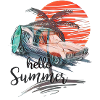 Hello Summer Sun Surfer Design