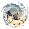 Basketball basket & palm trees