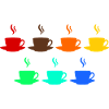 bunte Kaffee Tassen