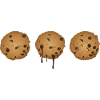 three chocolate cookies