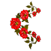 Red Floral Vine Pattern