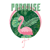 Summer - pink flamingo in paradise