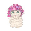 Cat with curler