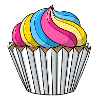 Pansexual Pride Cupcake