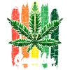 Feuille de cannabis rétro