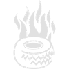 Burning car tire