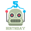 Festa di compleanno di robot per bambini, 5 anni di età