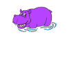 Hippopotamus - Purple Hippo