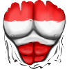 Autriche Drapeau Déchiré Musculaires