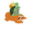 Funny turtle sloth snail - gift