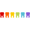 bunte Zähne