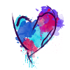 Coeur dessiné à l'aquarelle