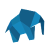 Elephant origami blue