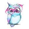 Hibou mignon avec des lunettes