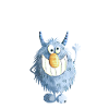 Blue shaggy wakes monster