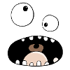 Funny cartoon monster face