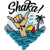 Shaka surfer greeting Hawaii