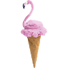 Flamingo with ice cream