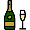 glass, sparkling wine, glass