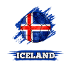 Soccer country flag of Iceland