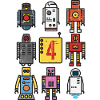 Retro Robot 4th Birthday