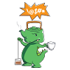 Tea Rex - Drinking Tea - Dinosaurs