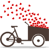 Cargo vélo amour coeurs