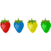 Bunte Erdbeeren