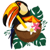 Toucan summer with sun