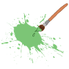 Green Paint Splash with Brush